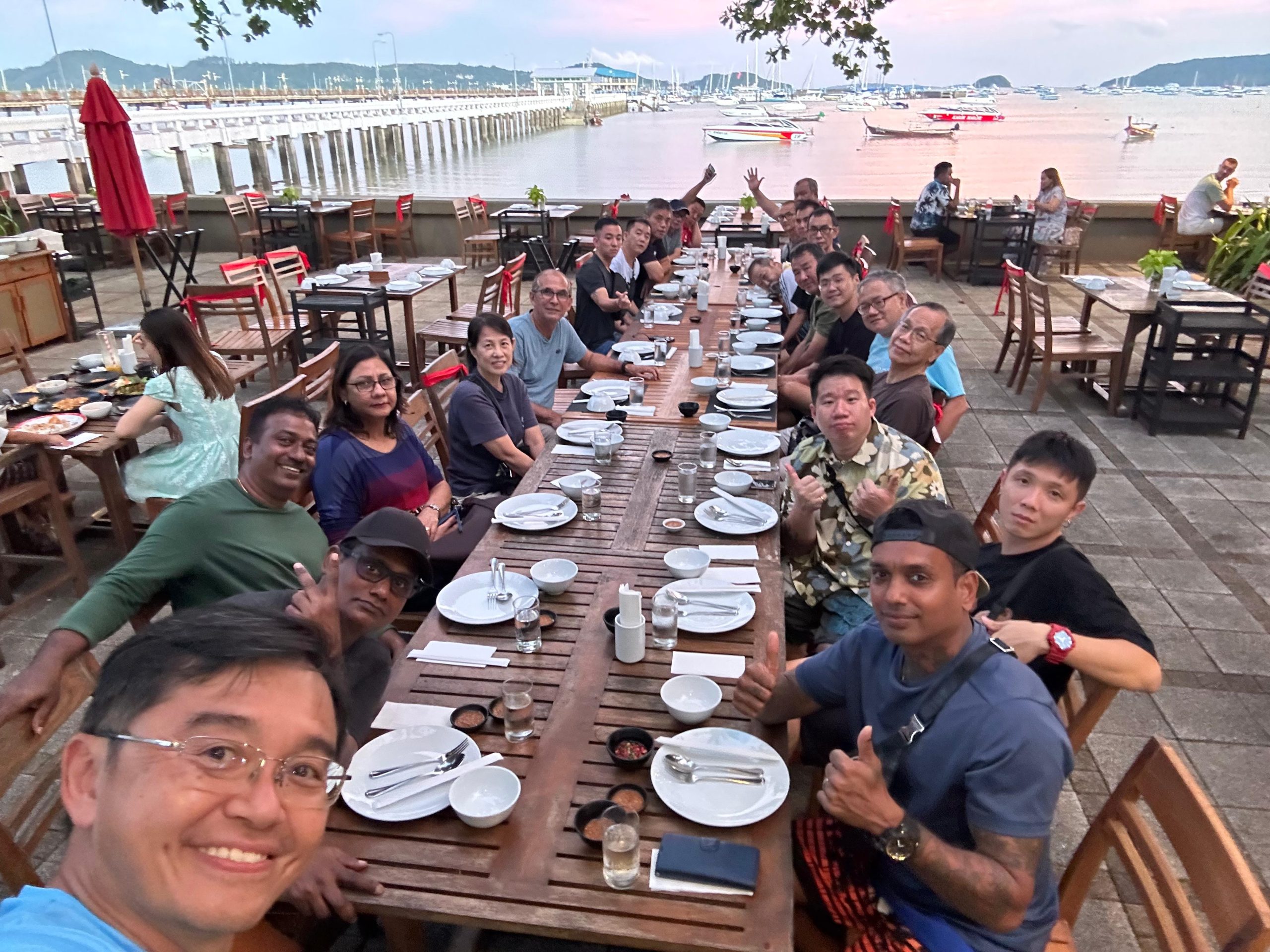 Jason sharing a great meal with the staff team during the retreat 